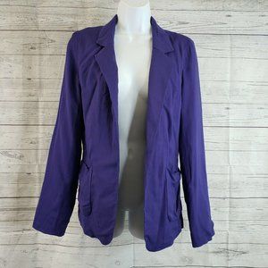 Talula Womens Open‎ Front Blazer Sz 2 Solid Purple
